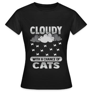 Nuageux avec une chance pour la conception de chat - T-shirt Femme - noir - Devant - AI Model Female 172 dark (172cm)