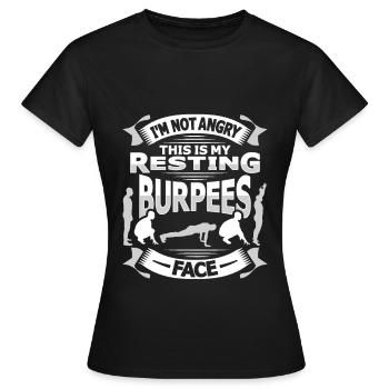 Burpees - Frauen T-Shirt - Schwarz - Vorne - AI Model Female 172 dark (172cm)
