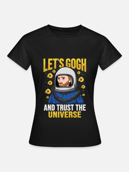 Van Gogh Astronaut - Frauen T-Shirt - Schwarz