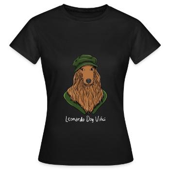 Artiste Da Vinci Dog Art - T-shirt Femme - noir - Devant - AI Model Female 172 dark (172cm)