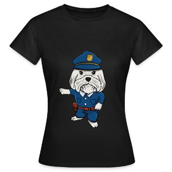 Garçon chien policier - T-shirt Femme - noir - Devant - AI Model Female 172 dark (172cm)