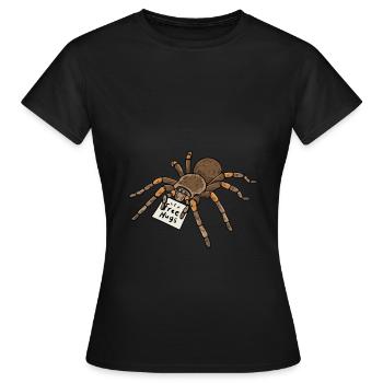Vogelspinnen Terrarium Tarantel Free Hugs - Frauen T-Shirt - Schwarz - Vorne - AI Model Female 172 dark (172cm)