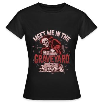 Undead Cemetery Necromancer design for a - Women's T-Shirt - black - Front - AI Model Female 172 dark (172cm)