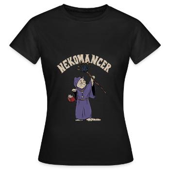 Nekomancer cat design for a necromancer - Women's T-Shirt - black - Front - AI Model Female 172 dark (172cm)