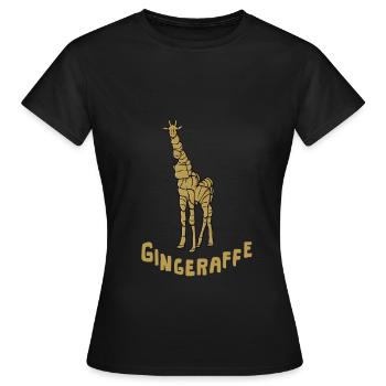 Animaux gingembre « gingeraffer » girafe - T-shirt Femme - noir - Devant - AI Model Female 172 dark (172cm)