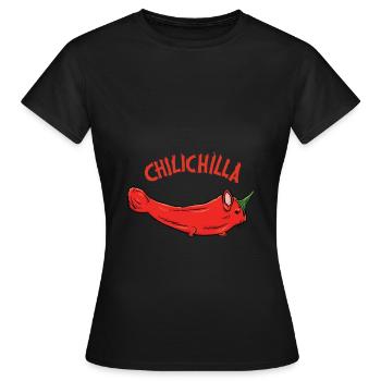 Tiere Rote Chilischote "chilichilla" - Frauen T-Shirt - Schwarz - Vorne - AI Model Female 172 dark (172cm)