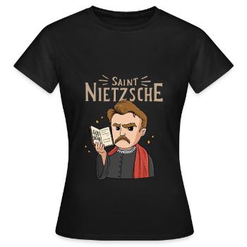 Philosophie de Saint Nietzsche - T-shirt Femme - noir - Devant - AI Model Female 172 dark (172cm)
