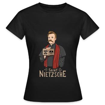 Philosophie de Saint Nietzsche - T-shirt Femme - noir - Devant - AI Model Female 172 dark (172cm)