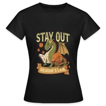 Conception de cube Rpg Dragon D20 pour un joueur de RPG - T-shirt Femme - noir - Devant - AI Model Female 172 dark (172cm)