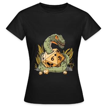 RPG Snake D20 Cube Design pour un RPG GAMER - T-shirt Femme - noir - Devant - AI Model Female 172 dark (172cm)