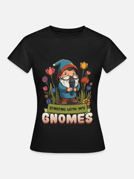 Gartenzwerg Garten - Frauen T-Shirt - Schwarz