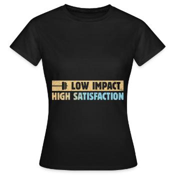Gym Training Design for Low Impact Workout - Women's T-Shirt - black - Front - AI Model Female 172 dark (172cm)