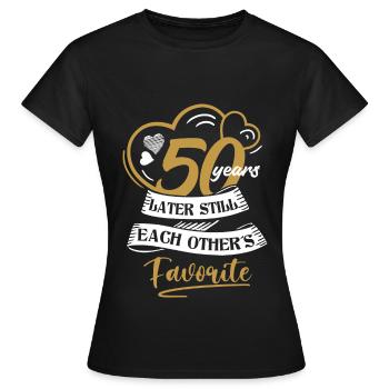 50. Anniversaire de mariage Mari Femme Relation de mariage - T-shirt Femme - noir - Devant - AI Model Female 172 dark (172cm)