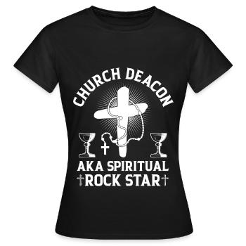 Église Diacre Religion Foi chrétienne Église - T-shirt Femme - noir - Devant - AI Model Female 172 dark (172cm)