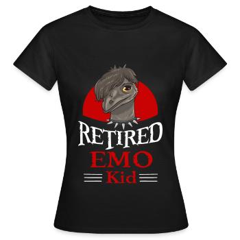 Emo Boy Emo Girl Emu Vogel Emocore Punk Ästhetik - Frauen T-Shirt - Schwarz - Vorne - AI Model Female 172 dark (172cm)