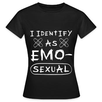 Emo Boy Emo Girl Emu Vogel Emocore Punk Ästhetik - Frauen T-Shirt - Schwarz - Vorne - AI Model Female 172 dark (172cm)