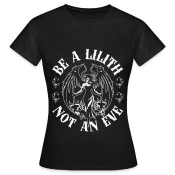 Lilith, Dämon, Gothic, Mythologie, Folklore, - Frauen T-Shirt - Schwarz - Vorne - AI Model Female 172 dark (172cm)
