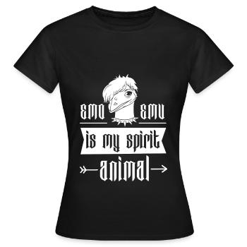 Emo Boy Emo Girl Emu Bird Emocore Punk Ästhetik - Frauen T-Shirt - Schwarz - Vorne - AI Model Female 172 dark (172cm)