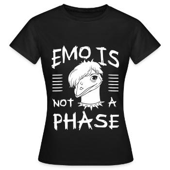 Emo Boy Emo Girl Emu Vogel Emocore Punk Ästhetik - Frauen T-Shirt - Schwarz - Vorne - AI Model Female 172 dark (172cm)