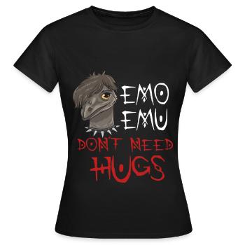 Emo Boy Emo Girl Emu Vogel Emocore Punk Ästhetik - Frauen T-Shirt - Schwarz - Vorne - AI Model Female 172 dark (172cm)
