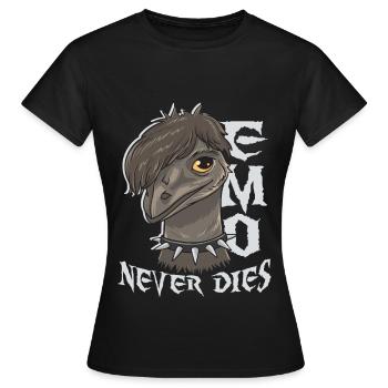 Emo Boy Emo Girl Emu Bird Emocore Punk Ästhetik - Frauen T-Shirt - Schwarz - Vorne - AI Model Female 172 dark (172cm)