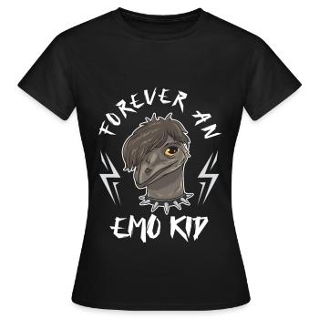 Emo Boy Emo Girl Emu Bird Emocore Punk Ästhetik - Frauen T-Shirt - Schwarz - Vorne - AI Model Female 172 dark (172cm)