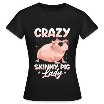 Cochon d’Inde sans poils Cochon maigre - T-shirt Femme - noir - Devant - AI Model Female 172 dark (172cm)