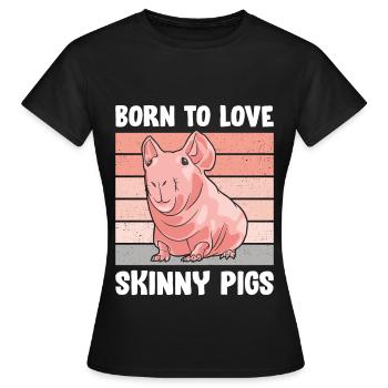 Cochon d’Inde sans poils Cochon maigre - T-shirt Femme - noir - Devant - AI Model Female 172 dark (172cm)