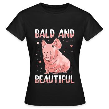 Cochon d’Inde sans poils Cochon maigre - T-shirt Femme - noir - Devant - AI Model Female 172 dark (172cm)