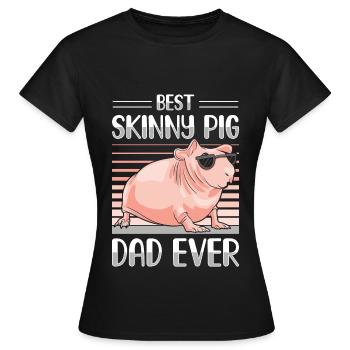 Cochon d’Inde sans poils Cochon maigre - T-shirt Femme - noir - Devant - AI Model Female 172 dark (172cm)
