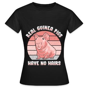 Cochon d’Inde sans poils Cochon maigre - T-shirt Femme - noir - Devant - AI Model Female 172 dark (172cm)