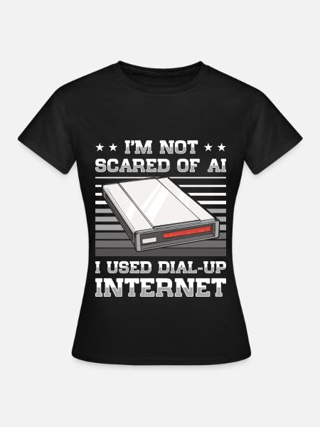 90er Jahre Nostalgie Retro 90er Jahre Dial Up - T-shirt dam - svart