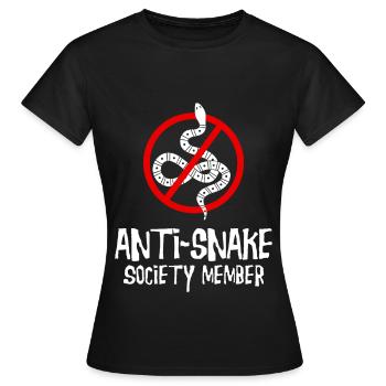 Ophidiophobie Furcht vor Schlangen Schlange Boa - Frauen T-Shirt - Schwarz - Vorne - AI Model Female 172 dark (172cm)