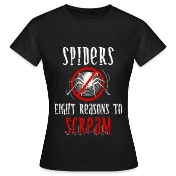 Arachnophobia, fear of spiders, arachnid phobia - Women's T-Shirt - black - Front - AI Model Female 172 dark (172cm)