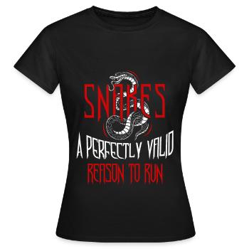 Ophidiophobie Furcht vor Schlangen Schlange Boa - Frauen T-Shirt - Schwarz - Vorne - AI Model Female 172 dark (172cm)