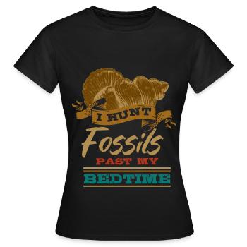 Fossiles, paléontologue, collectionneur de fossiles, - T-shirt Femme - noir - Devant - AI Model Female 172 dark (172cm)