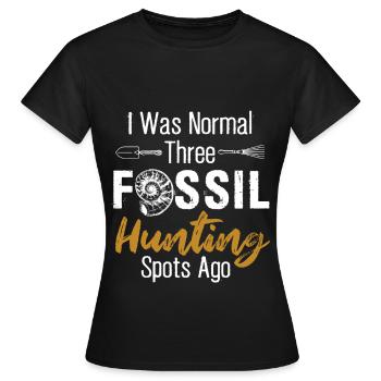 Fossiles, paléontologue, collectionneur de fossiles, - T-shirt Femme - noir - Devant - AI Model Female 172 dark (172cm)