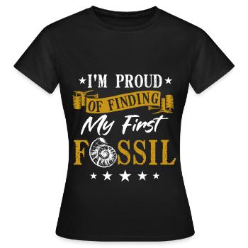 Fossiles, paléontologue, collectionneur de fossiles, - T-shirt Femme - noir - Devant - AI Model Female 172 dark (172cm)