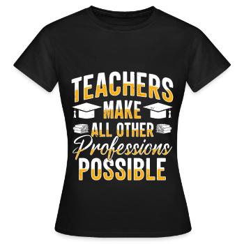 Teaching Teaching Educator Professor - Women's T-Shirt - black - Front - AI Model Female 172 dark (172cm)
