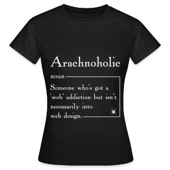 Spinnenliebhaber Spinnentiernetz Terrarium - Frauen T-Shirt - Schwarz - Vorne - AI Model Female 172 dark (172cm)
