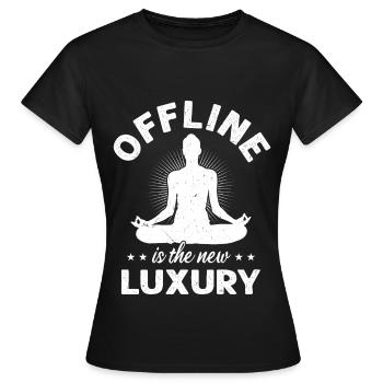 Déconnectez-vous des distractions sur les réseaux sociaux - T-shirt Femme - noir - Devant - AI Model Female 172 dark (172cm)