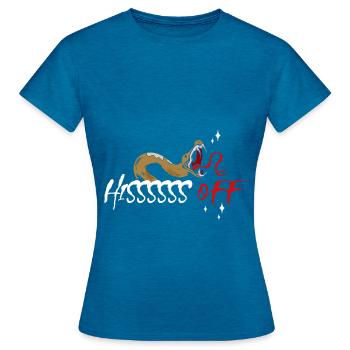 Collectionneur de reptiles Boa Snake Serpent venimeux - T-shirt Femme - bleu saphir antique chiné - Devant - AI Model Female 172 dark (172cm)