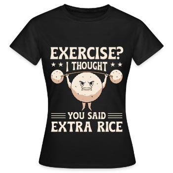 Bol de riz frit de cuisine asiatique - T-shirt Femme - noir - Devant - AI Model Female 172 dark (172cm)