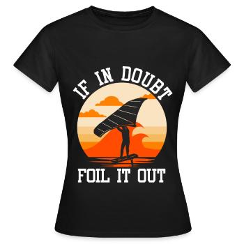 Wingsurfing Foil Wing Wing Boarding Wing Foiling - T-shirt Femme - noir - Devant - AI Model Female 172 dark (172cm)