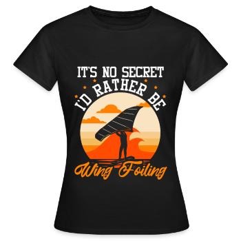 Wingsurfing Foil Wing Wing Boarding Wing Foiling - T-shirt Femme - noir - Devant - AI Model Female 172 dark (172cm)