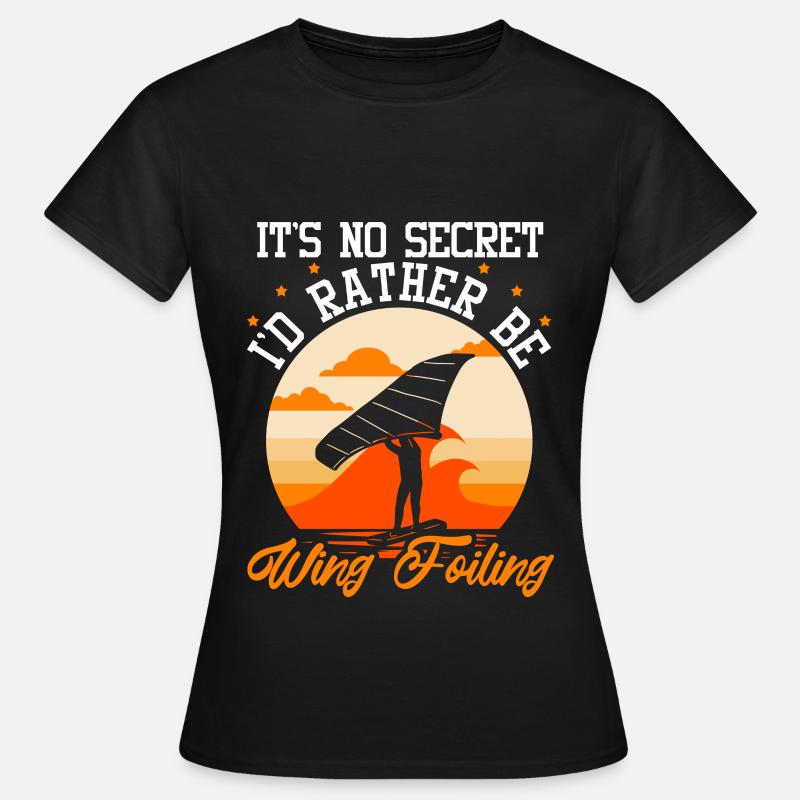 Wingsurfing Foil Wing Wing Boarding Wing Foiling - Women's T-Shirt - black