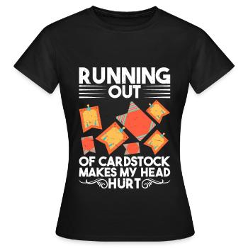 Papier d’artisanat carter fait à la main Crafter carte - T-shirt Femme - noir - Devant - AI Model Female 172 dark (172cm)
