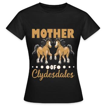 Draught Horse Lovers Giant Horse Breed Clydesdale - Women's T-Shirt - black - Front - AI Model Female 172 dark (172cm)