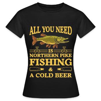 Fisherman Fisherman Fisherman Nordic Pike - Women's T-Shirt - black - Front - AI Model Female 172 dark (172cm)