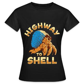 Fruits de mer, Fruits de mer, Moules, Bernard-l’ermite - T-shirt Femme - noir - Devant - AI Model Female 172 dark (172cm)